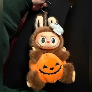 Pop Mart The Monsters Pumpkin Jack-o-Lantern Halloween Labubu Plush Toy Clip On